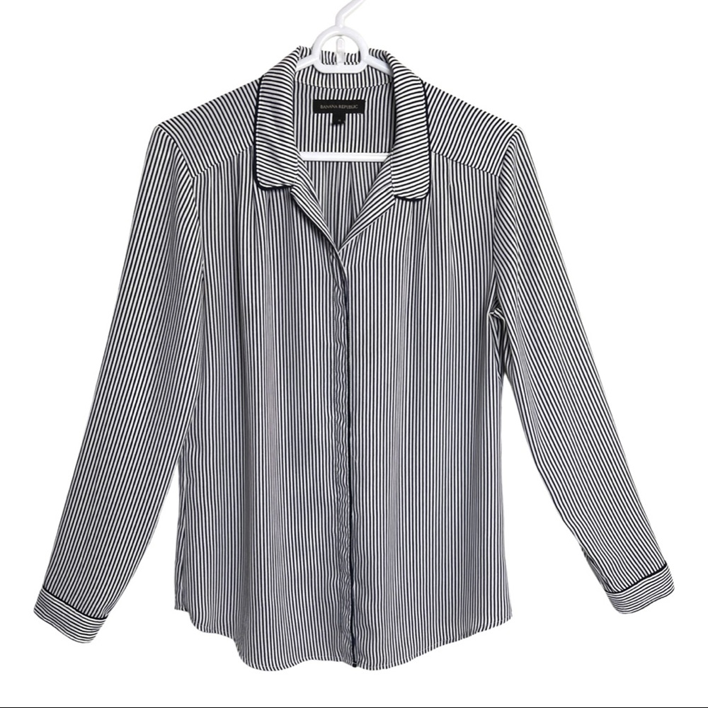 Banana Republic | PJ Collar Stripe Shirt Size S